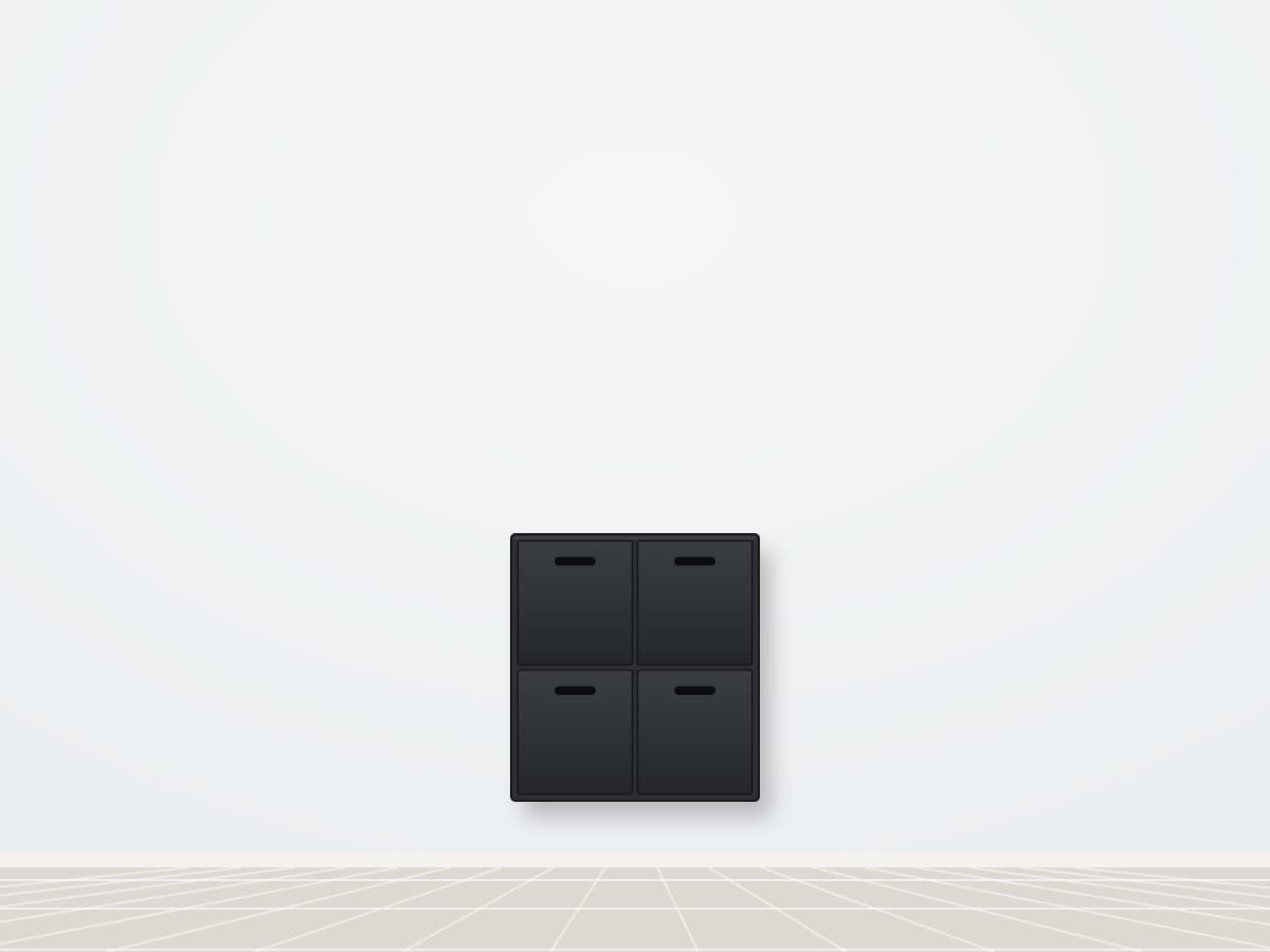 Illustration of the Double decker, 2 step wall-mounted metal shoe rack in black