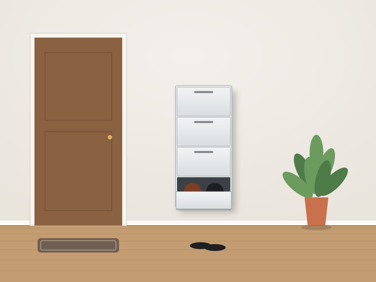 Illustration: Hallway · Single decker, 4 step